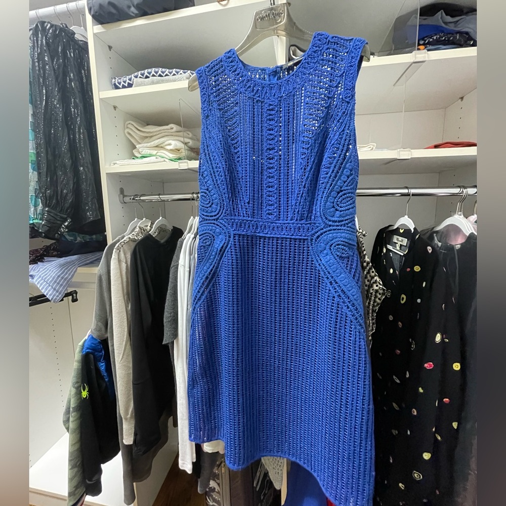 KOBI HALPERIN blue wool dress